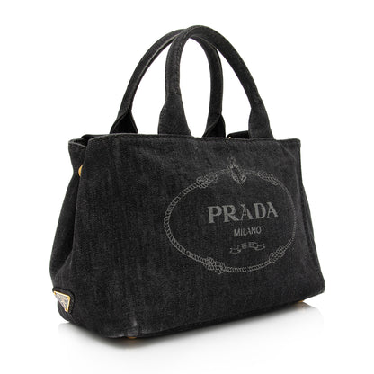 Prada Canapa Logo Shopping Tote (SHF-TpjCPv)