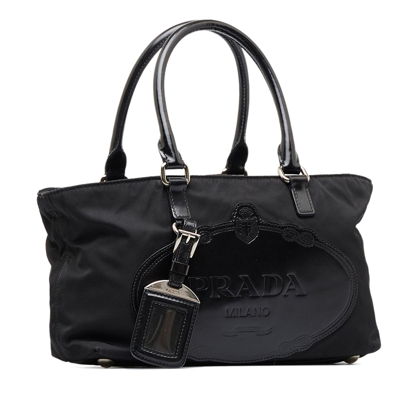 Prada Canapa Logo Tessuto Satchel (SHG-jEruea)