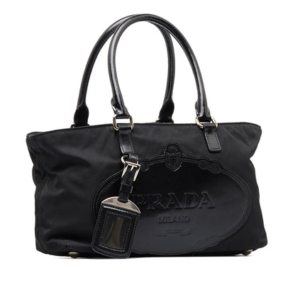 Prada Canapa Logo Tessuto Satchel (SHG-jEruea)