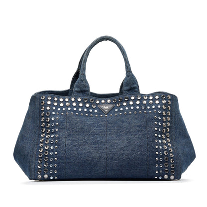 Prada Canapa Studded Handbag (SHG-VPGSgu)