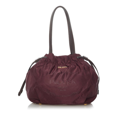 Prada Canapa Tessuto Bow Shoulder Bag (SHG-WQIug9)