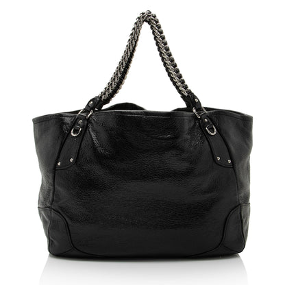 Prada Cervo Lux Chain Large Tote (SHF-D4mId9)