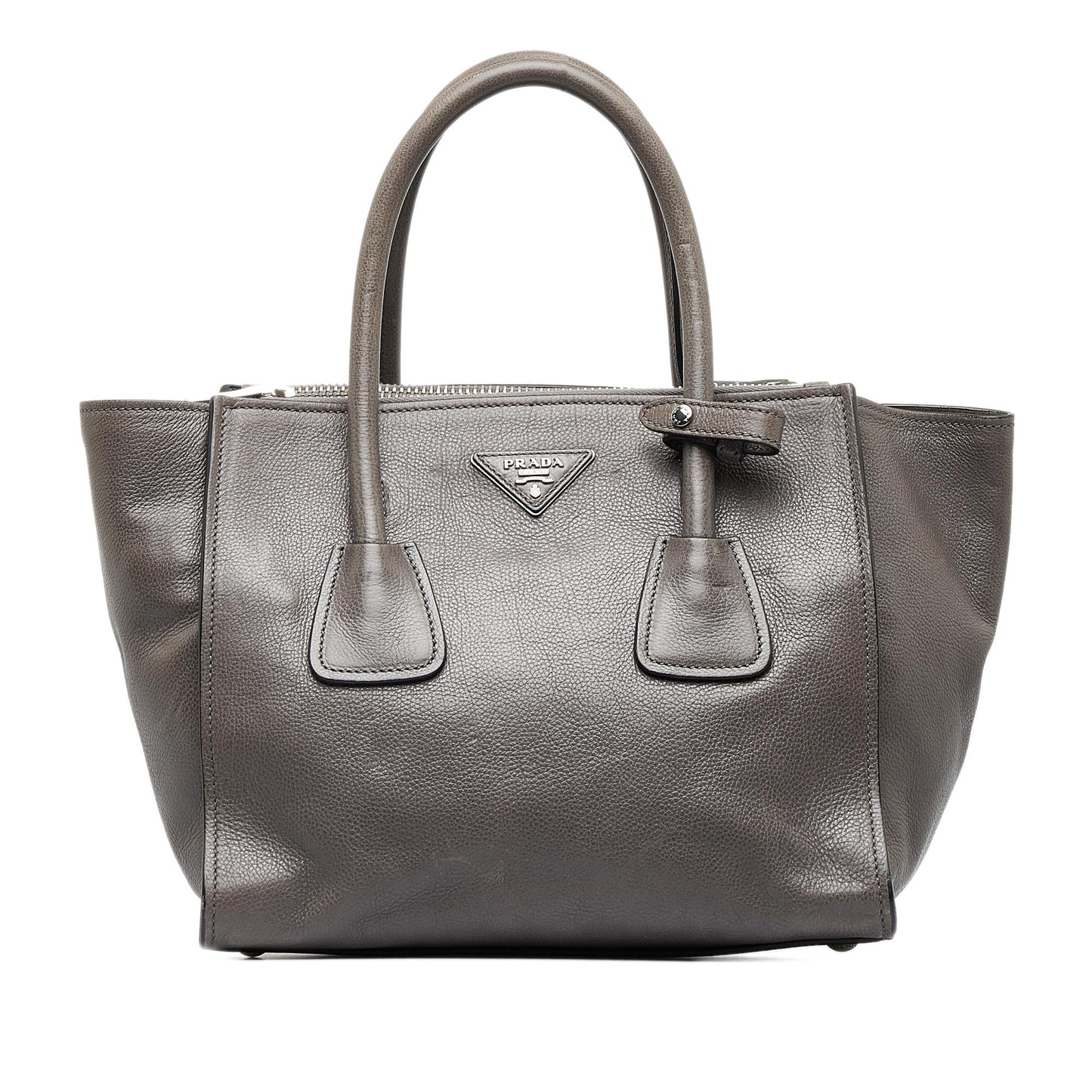 Prada City Calf Double Zip Tote (SHG-lVWkbA)