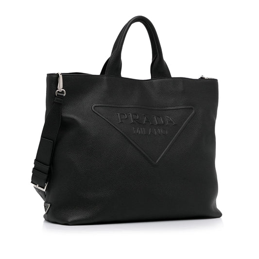 Prada Embossed Logo Satchel (SHG-sEtexd)