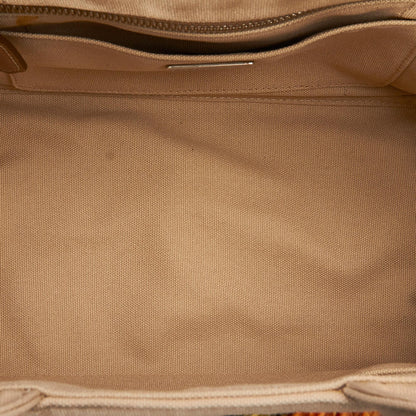 Prada Mini Canapa Convertible Canvas and Feather Tote (SHG-bZQuJY)