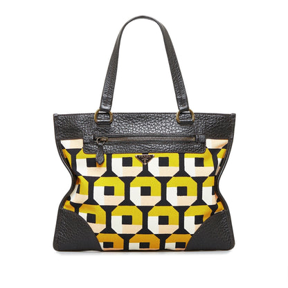 Prada Printed Canvas and Leather Tote (SHG-wQpxP9)