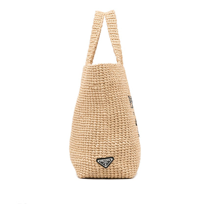 Prada Raffia Logo Tote Bag (SHG-h1Fep7)