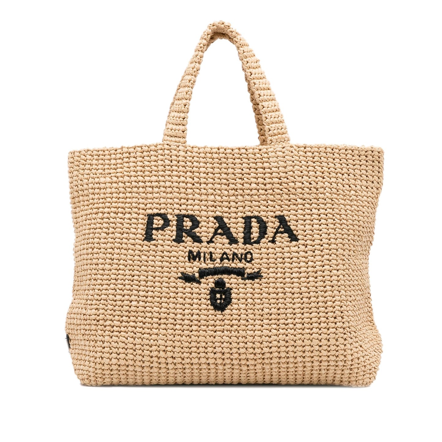 Prada Raffia Logo Tote Bag (SHG-h1Fep7)