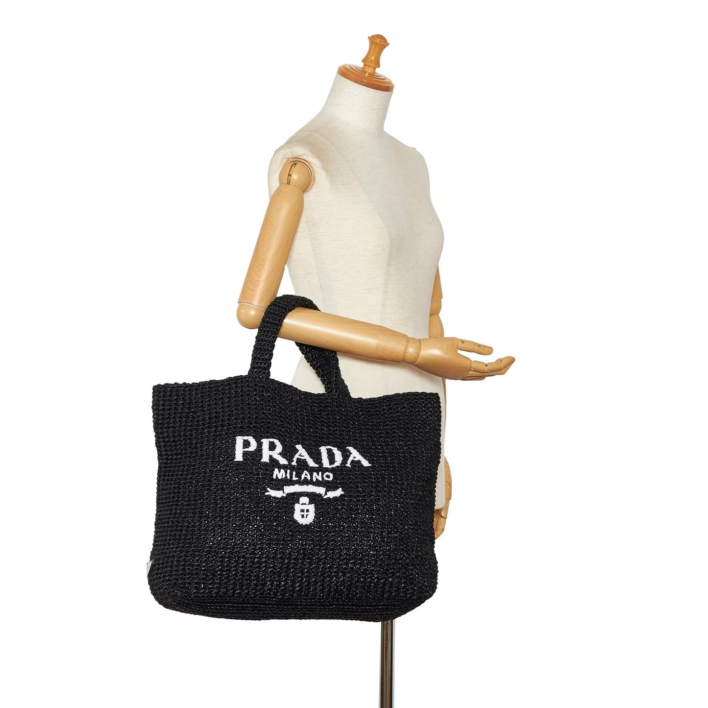 Prada Raffia Logo Tote (SHG-kkTgsm)