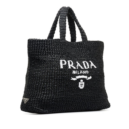 Prada Raffia Logo Tote (SHG-kkTgsm)