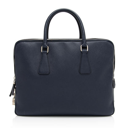Prada Saffiano Borsa Da Viaggio Travel Briefcase (SHF-KwCbKA)