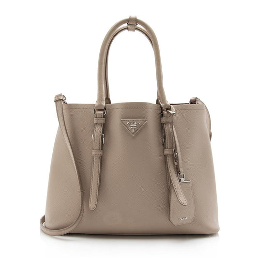 Prada Saffiano Cuir Double Handle Medium Tote - FINAL SALE (SHF-14571)