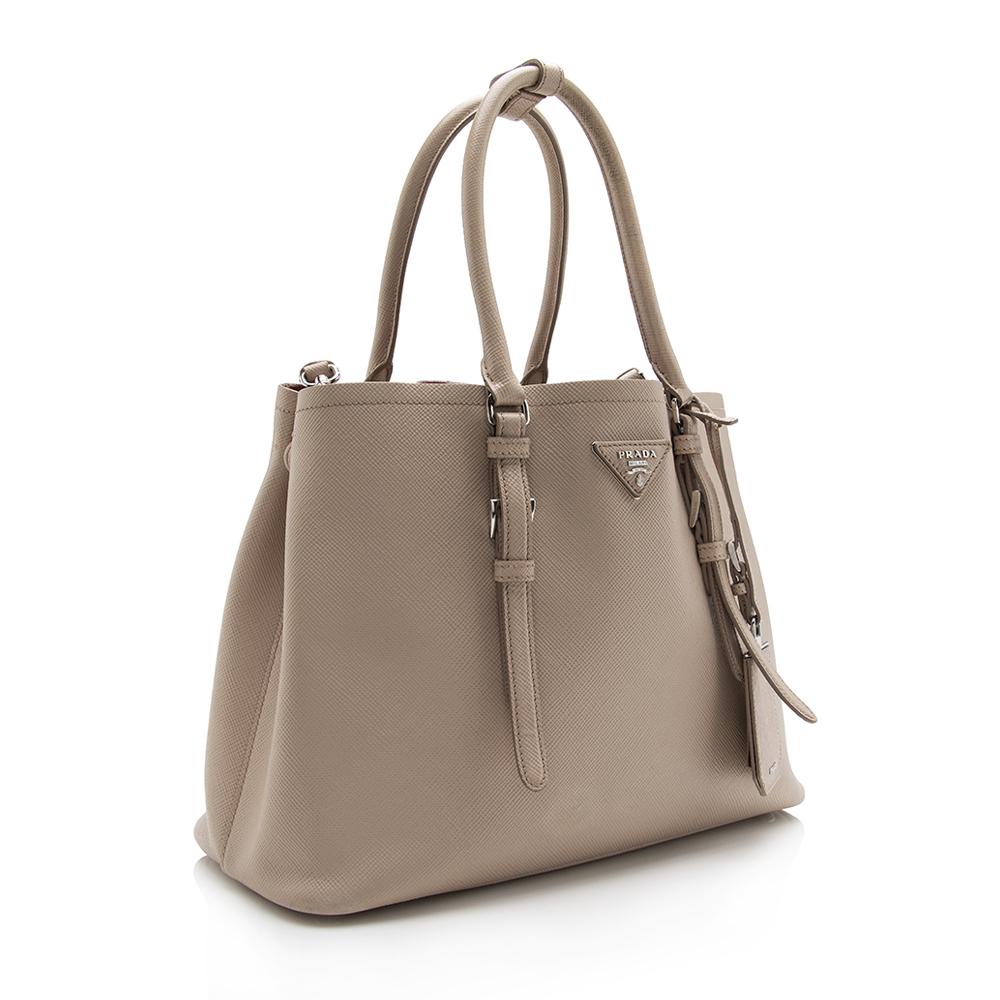 Prada Saffiano Cuir Double Handle Medium Tote - FINAL SALE (SHF-14571)