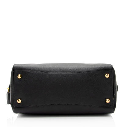 Prada Saffiano Leather Convertible Bowler Bag (SHF-8n5F4Y)