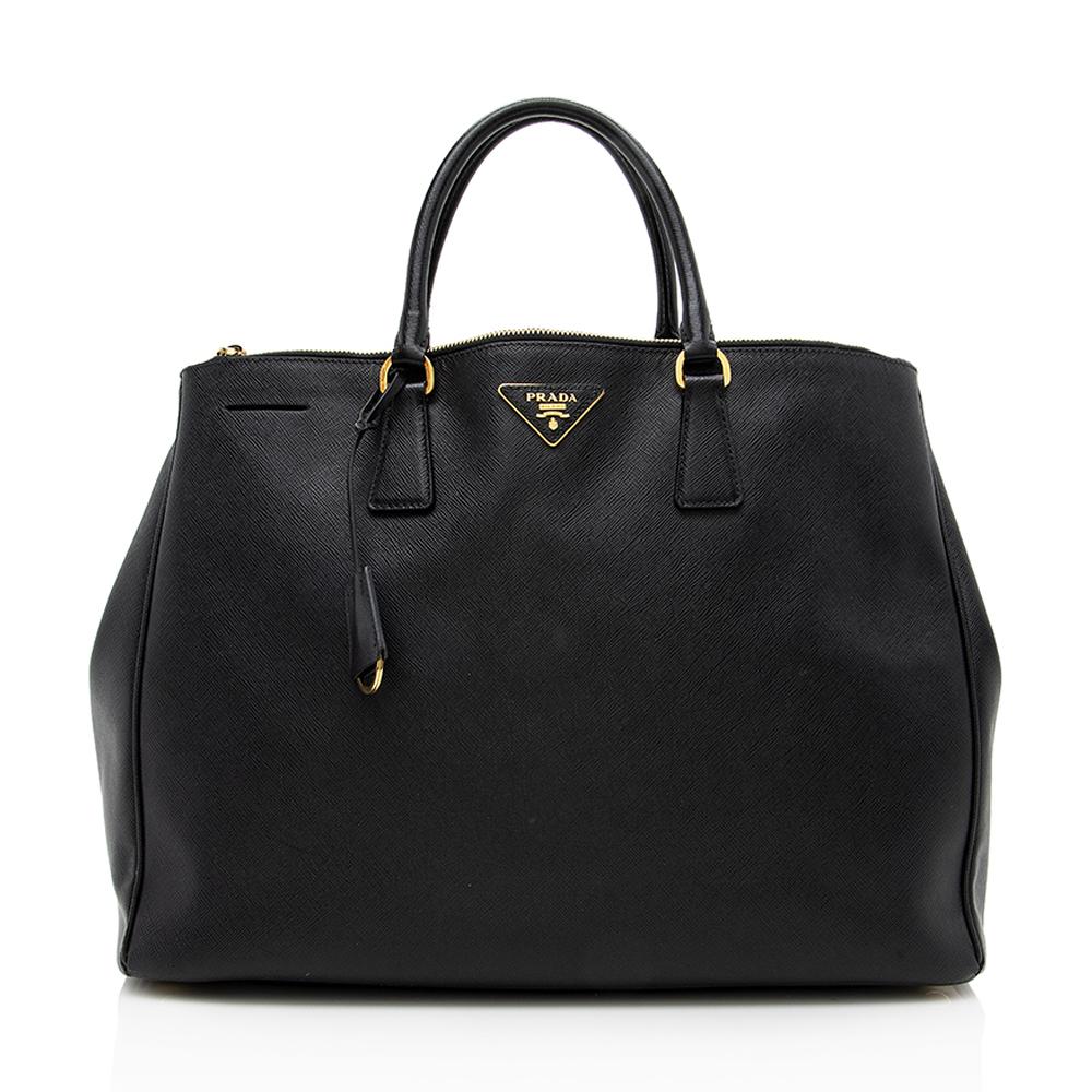 Prada Saffiano Leather Lux Double-Zip Large Tote (SHF-13285)