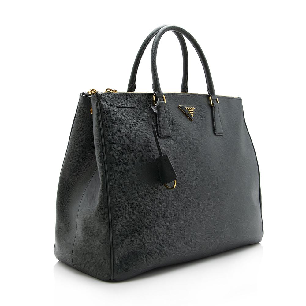 Prada Saffiano Lux Double-Zip Large Tote (SHF-13776)