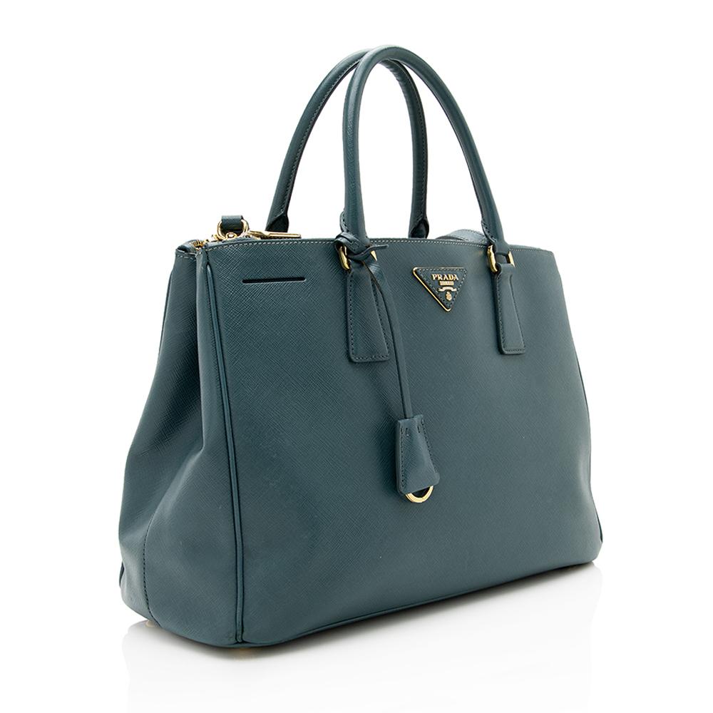 Prada Saffiano Lux Double-Zip Medium Tote (SHF-13593)