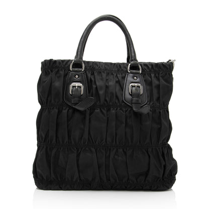 Prada Tessuto Gauffre Convertible Tote (SHF-4Jq0MP)