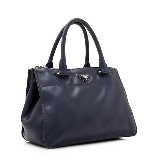 Prada Calfskin City Double-Zip Small Tote - FINAL SALE (SHF-10468)