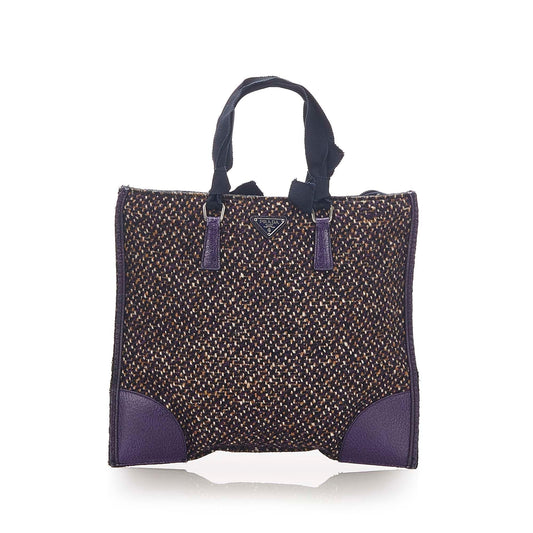 Prada Tweed Tote Bag (SHG-17823)