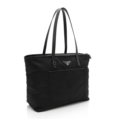 Prada Vela Front Pocket Large Shopper Tote (SHF-LgqwA0)