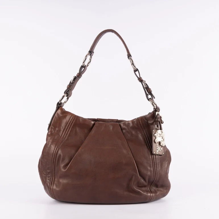 Prada Vitello Daino Bruciato Hobo Bag