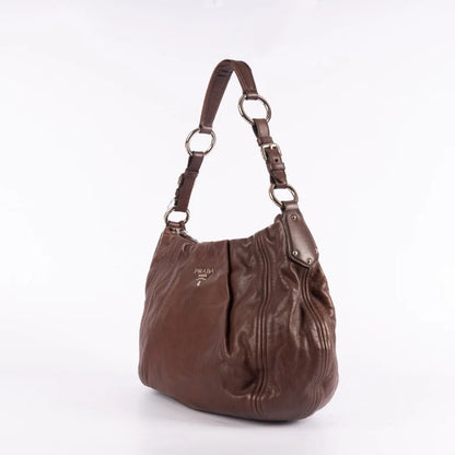 Prada Vitello Daino Bruciato Hobo Bag