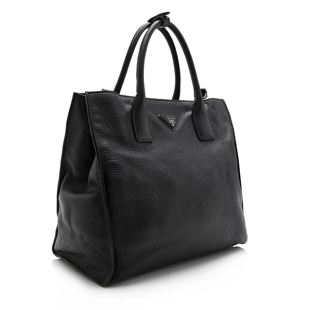 Prada Vitello Daino Shopping Tote  (SHF-14541)