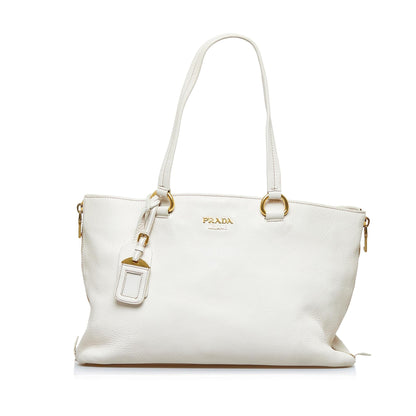 Prada Vitello Daino Size Zip Tote (SHG-yadT4k)