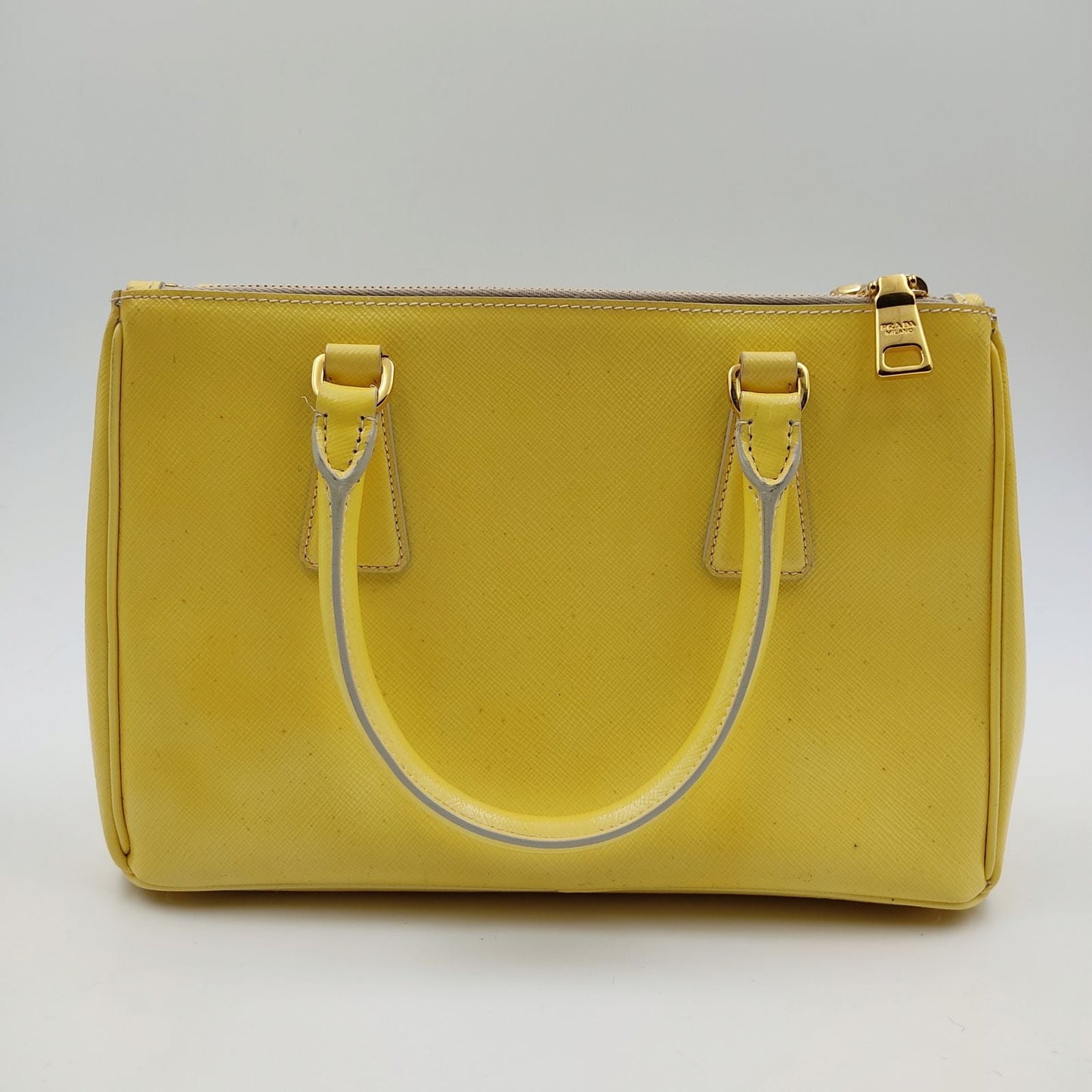 Prada Mini Galleria Bag in yellow patent leather