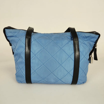 Prada matelasse shoulder Bag in light blue nylon