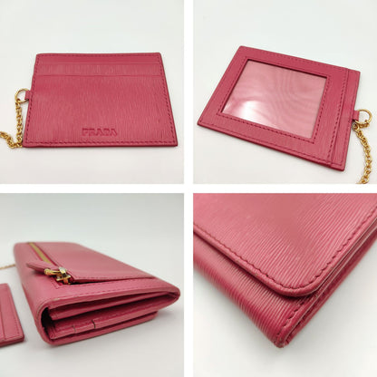 Prada Saffiano long wallet with card