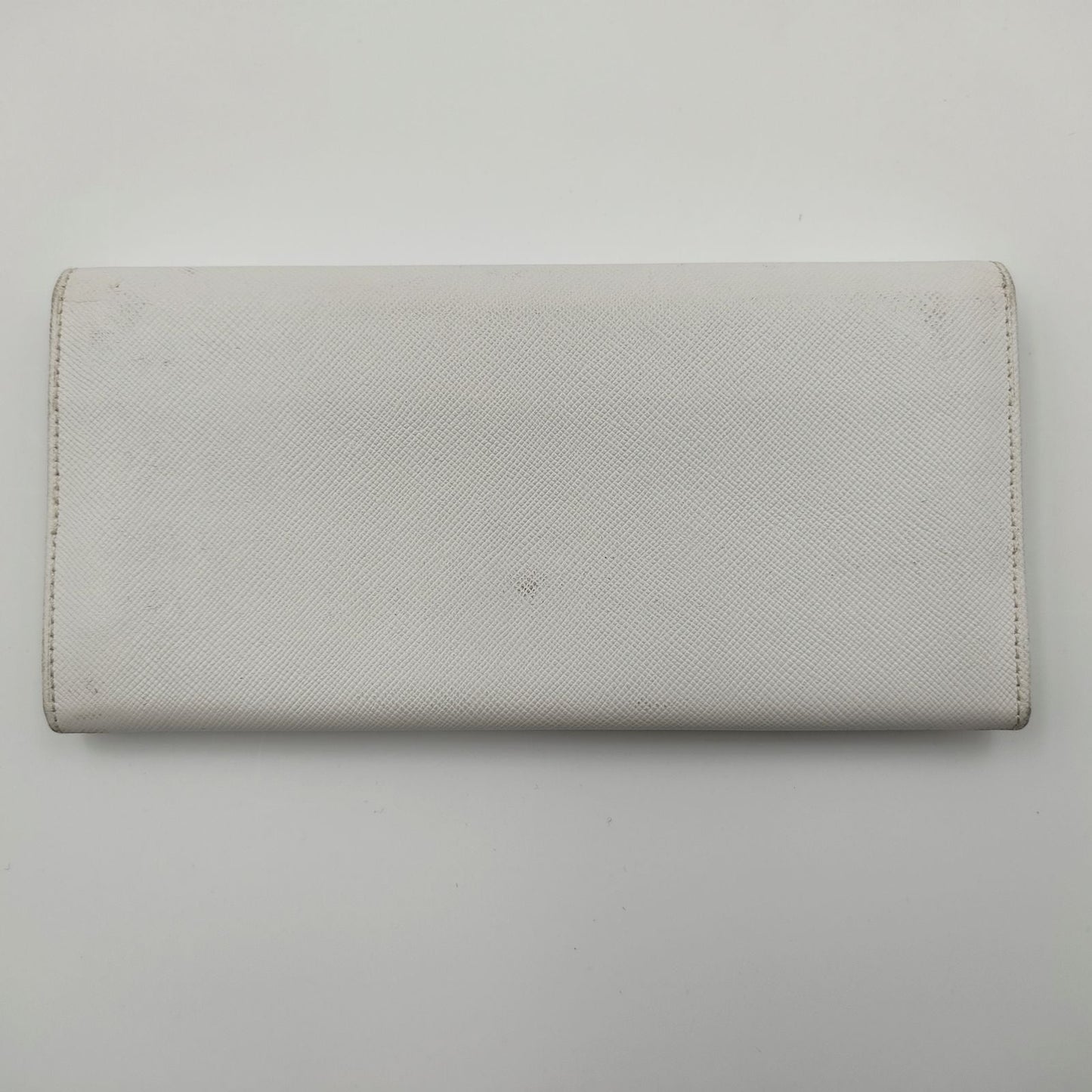 Prada Saffiano long wallet in white leather