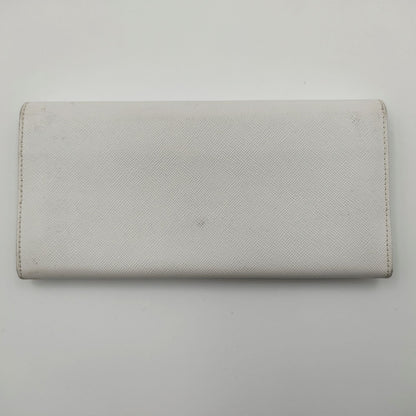 Prada Saffiano long wallet in white leather