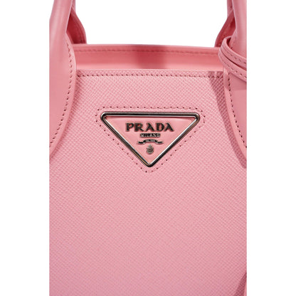 Prada Kristen Saffiano Top Handle Mini Tote Crossbody Bag Petalo Pink