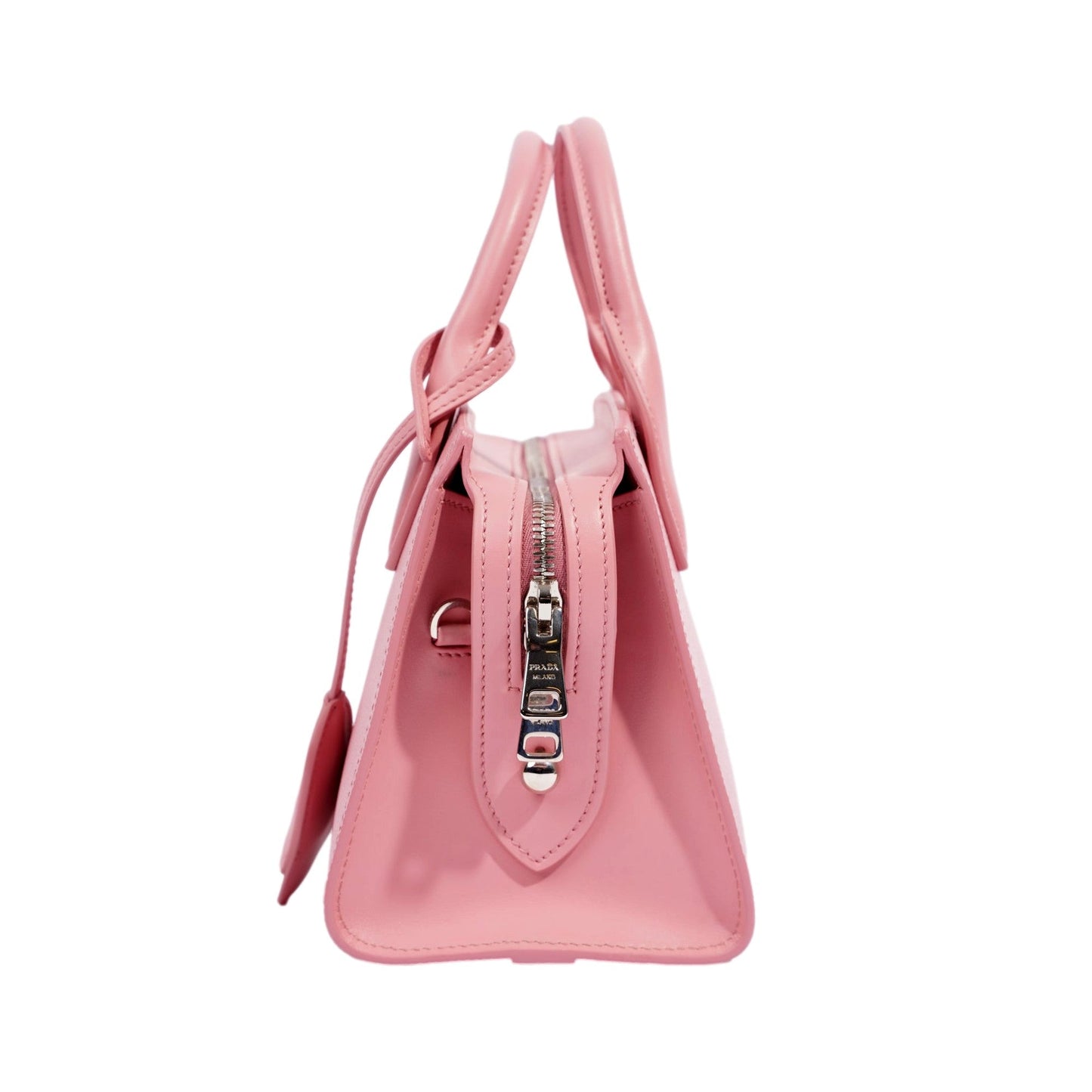 Prada Kristen Saffiano Top Handle Mini Tote Crossbody Bag Petalo Pink