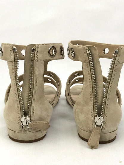 Prada Beige Suede Rivet Stud Caged Sandals