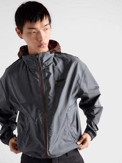 Cocoa Brown and Iron Gray Reversible Re-Nylon Jacket