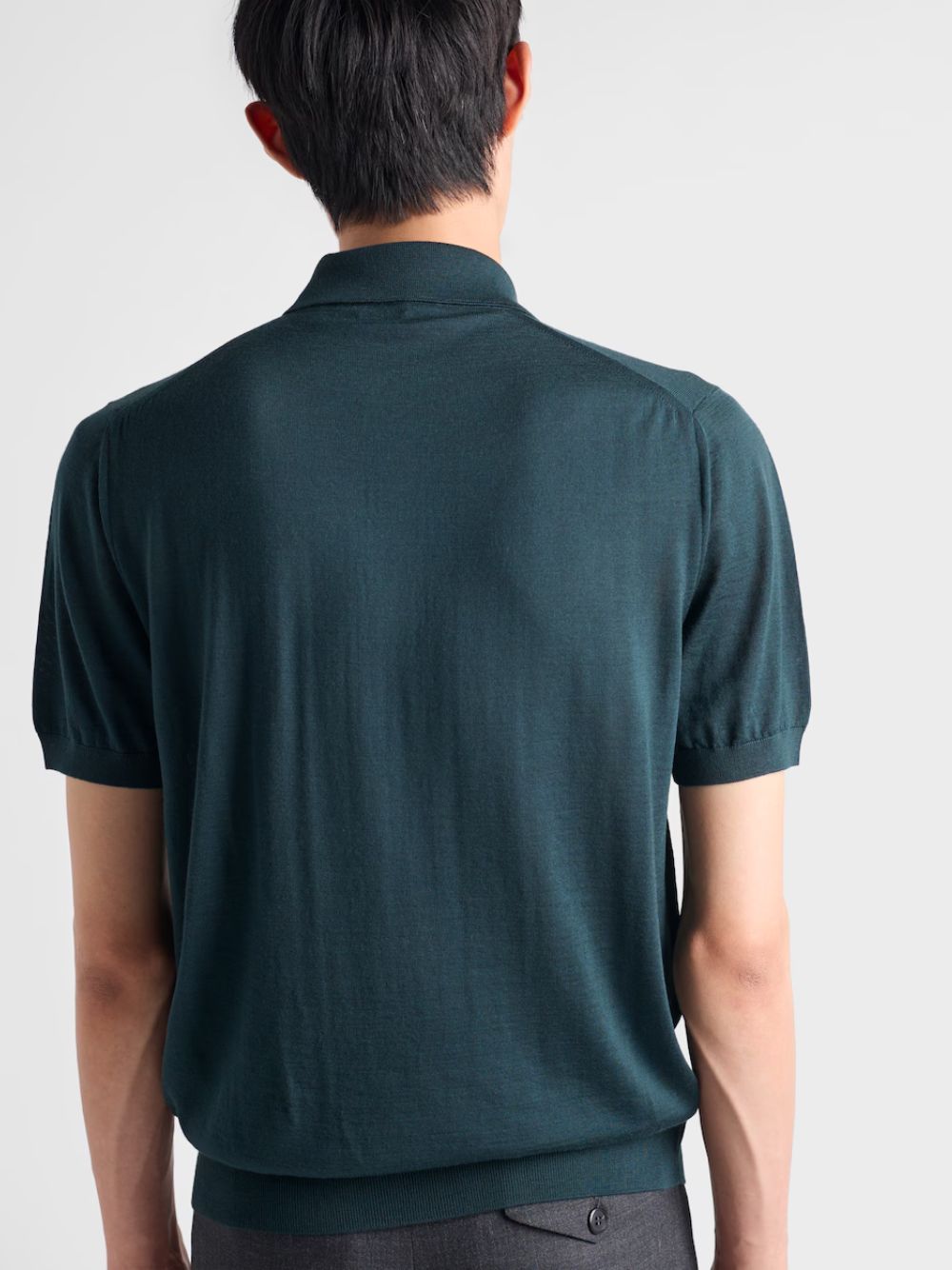 Bottle Green Superfine Wool Polo Shirt