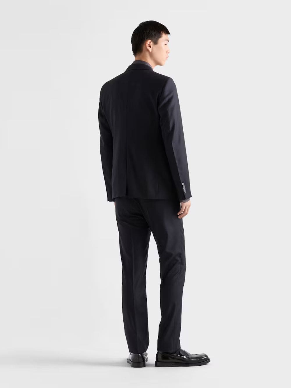 Navy Wool-Cashmere Slim Suit