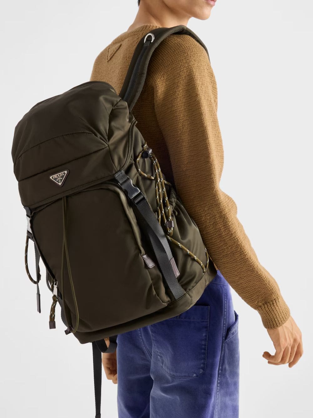 Camouflage Green Speedrock Re-Nylon and Leather Backpack