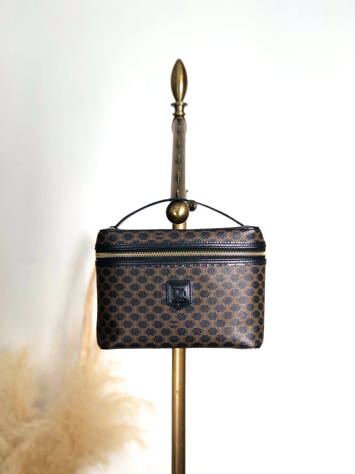 CELINE  Handbag Vanity bag Black Vintage x6aezr