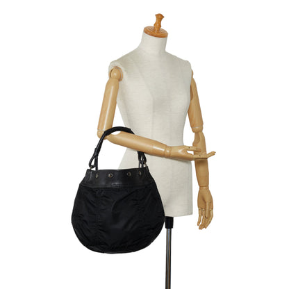 Prada Tessuto Hobo Bag Black Nylon Canvas