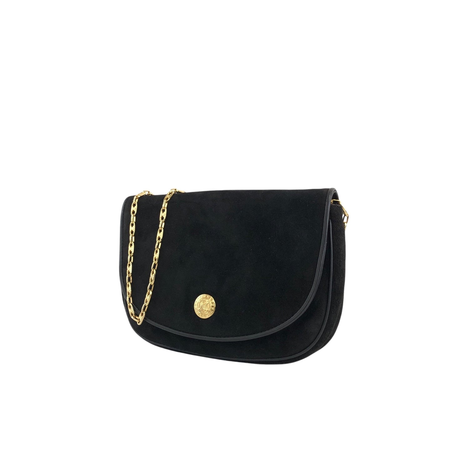 CELINE Triomphe Chain Shoulder bag Black Vintage wr8cw3