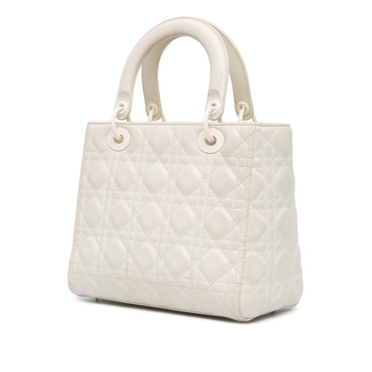 Medium Ultra Matte Calfskin Cannage Lady Dior