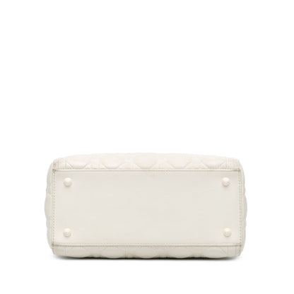Medium Ultra Matte Calfskin Cannage Lady Dior