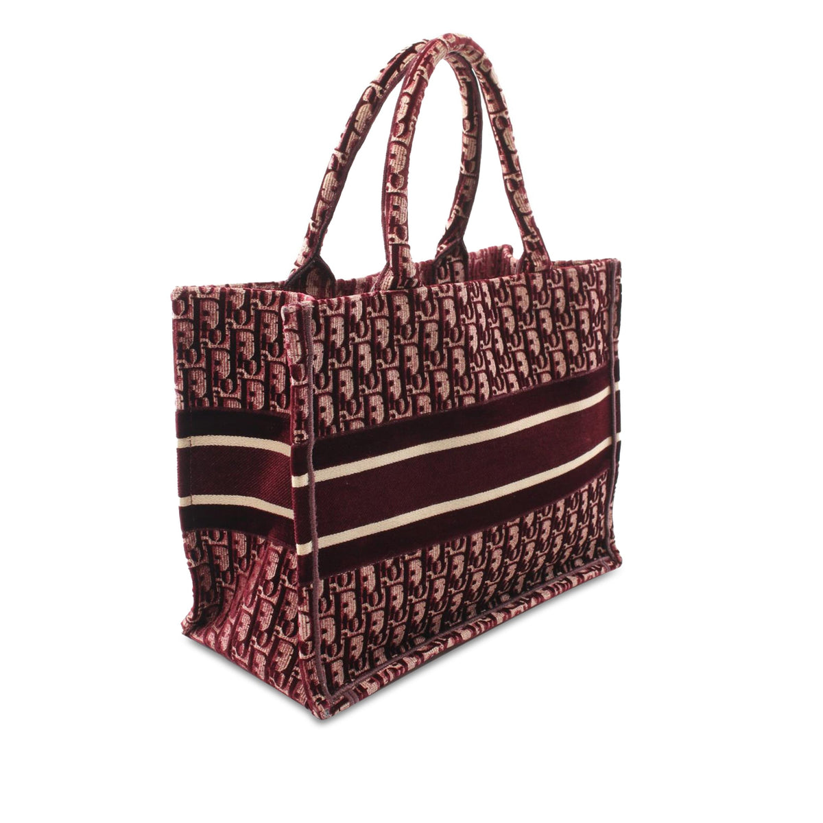 Medium Oblique Embroidered Velvet Book Tote