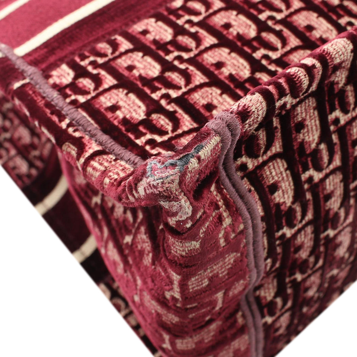 Medium Oblique Embroidered Velvet Book Tote