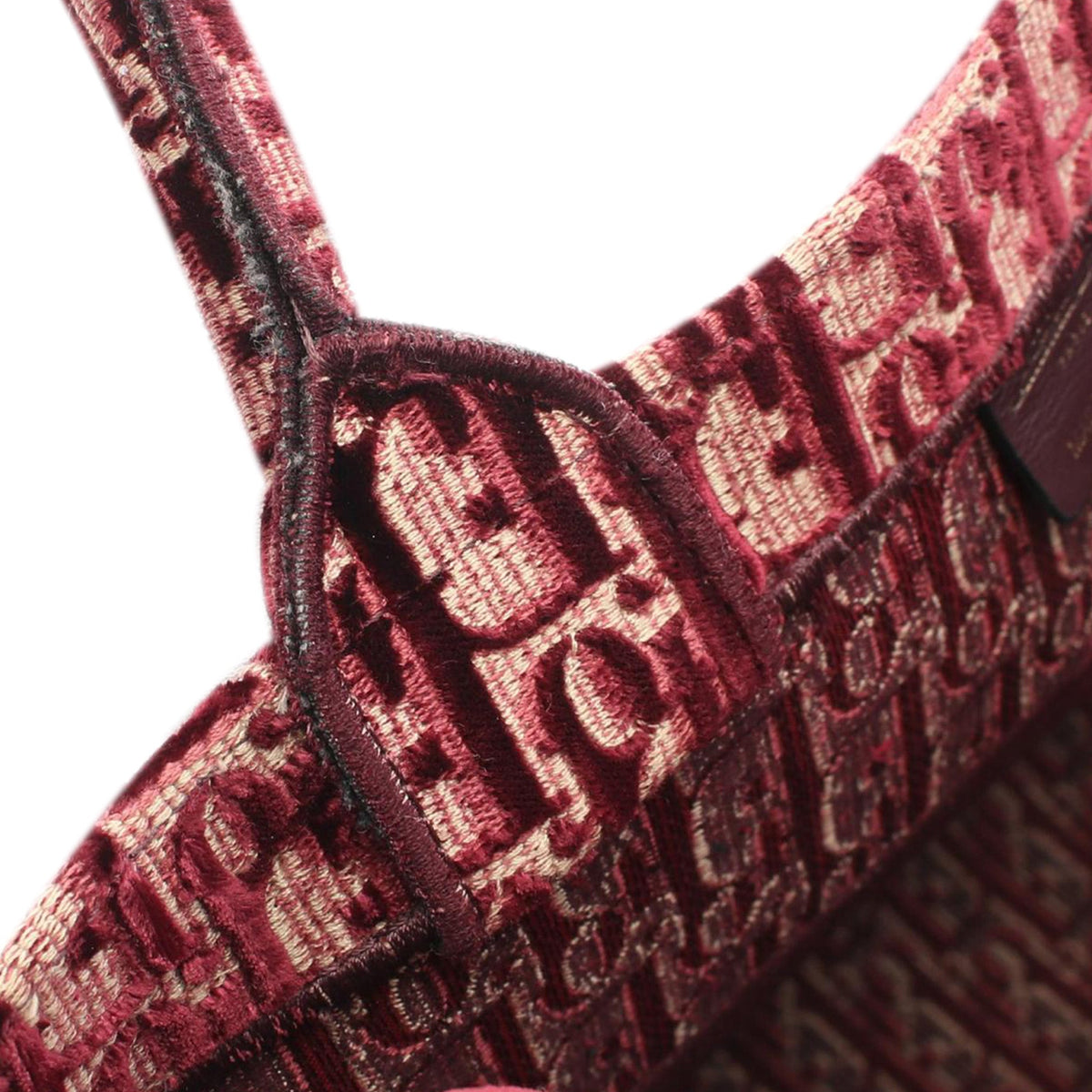 Medium Oblique Embroidered Velvet Book Tote