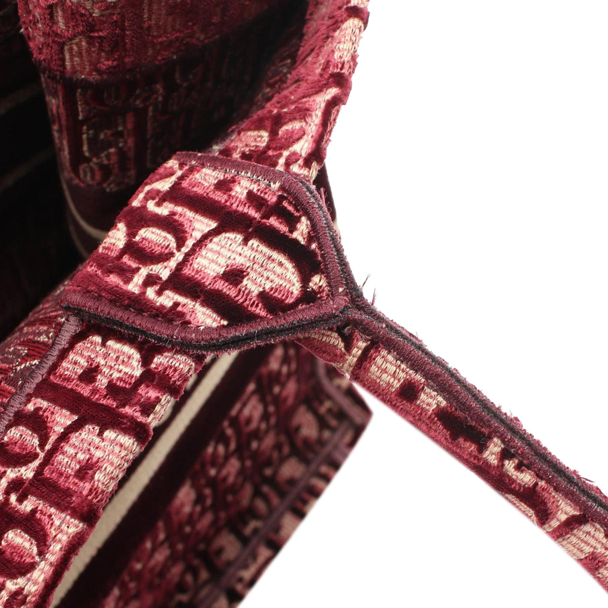 Medium Oblique Embroidered Velvet Book Tote